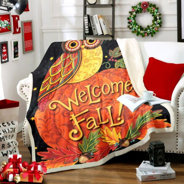 Owl Fleece Blanket Sherpa Blanket