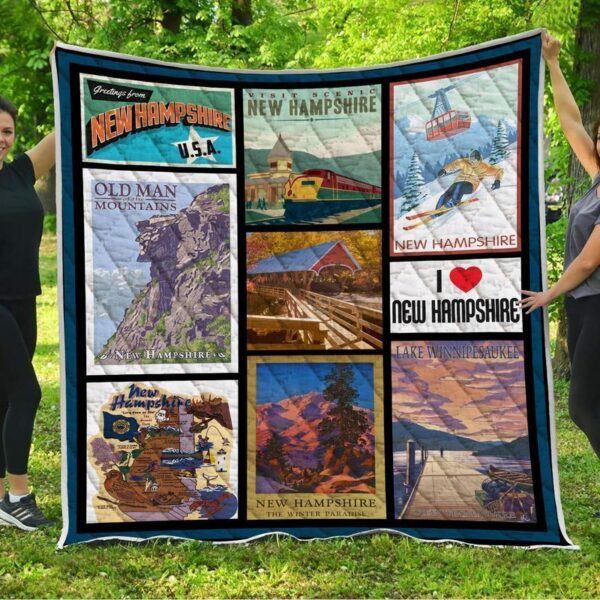 I Love New Hampshire Fleece Blanket Sherpa Blanket