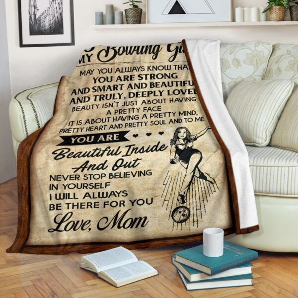 Bowling Girl Fleece Blanket Sherpa Blanket
