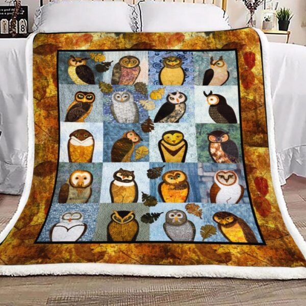 Owl Fleece Blanket Sherpa Blanket