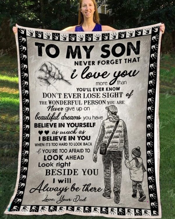 Son Dad Don't Ever Lose Sight Fleece Blanket Sherpa Blanket