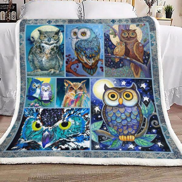 Owl Fleece Blanket Sherpa Blanket