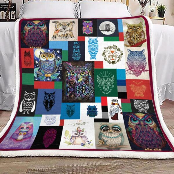 Owl Fleece Blanket Sherpa Blanket