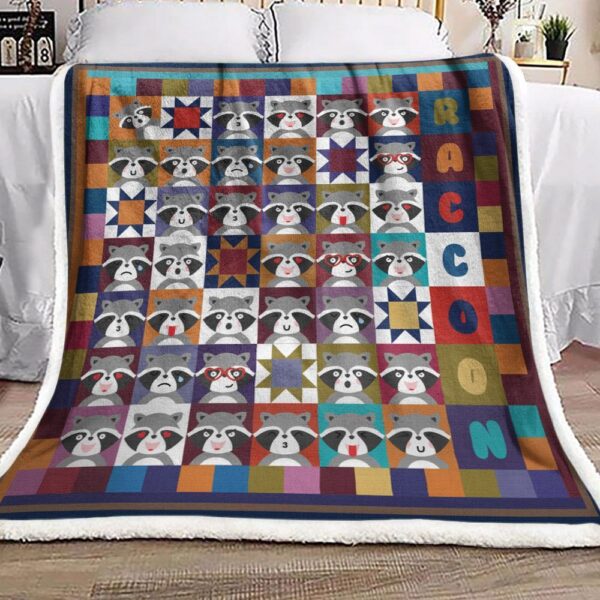 Raccoon Fleece Blanket Sherpa Blanket