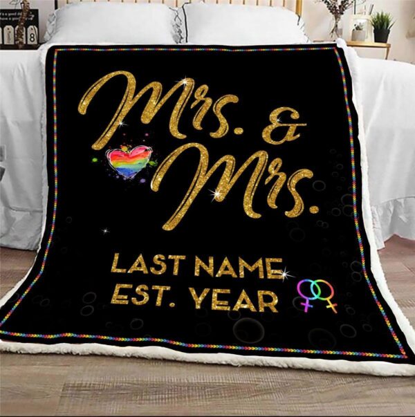 Wedding Anniversary Mrs And Mrs Fleece Blanket Sherpa Blanket