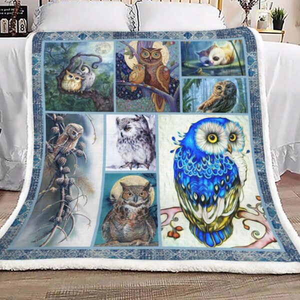 Owl Fleece Blanket Sherpa Blanket