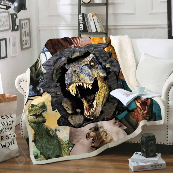 Dinosaur Fleece Blanket Sherpa Blanket