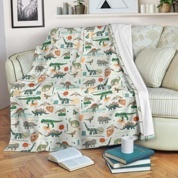 Dinosaur Fleece Blanket Sherpa Blanket