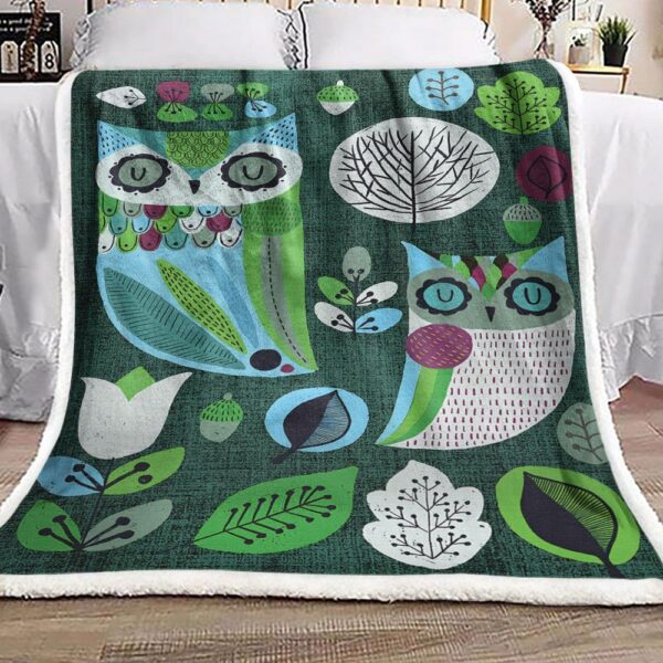 Owl Fleece Blanket Sherpa Blanket