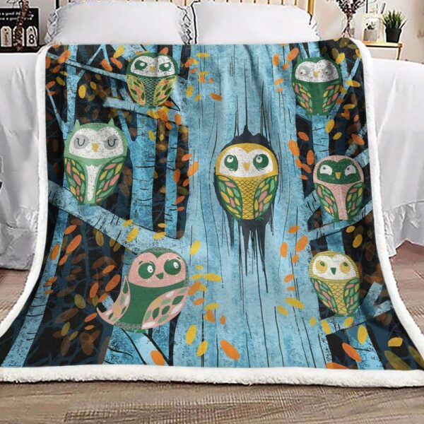 Owl Tree Fleece Blanket Sherpa Blanket