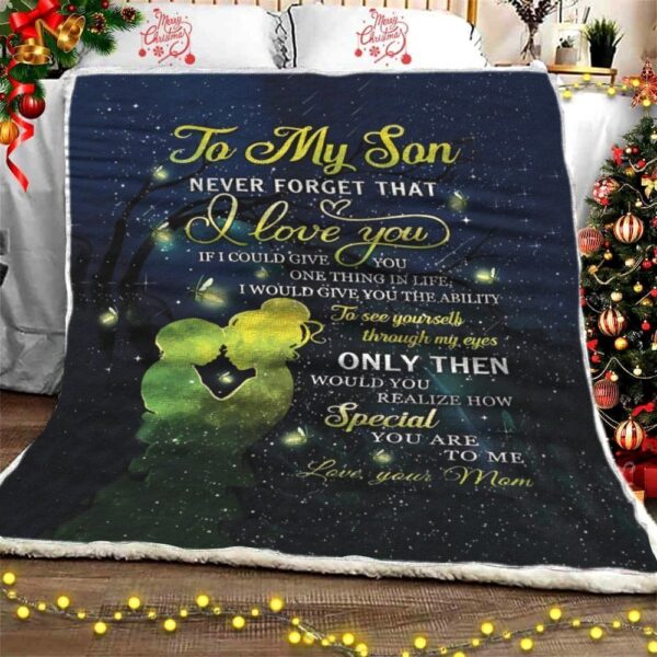 Mom To My Son Love Fleece Blanket Sherpa Blanket