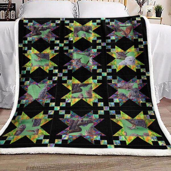 Owl Fleece Blanket Sherpa Blanket