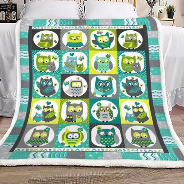 Owl Fleece Blanket Sherpa Blanket