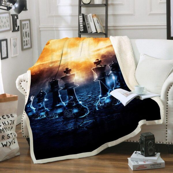 Light Chess Fleece Blanket Sherpa Blanket