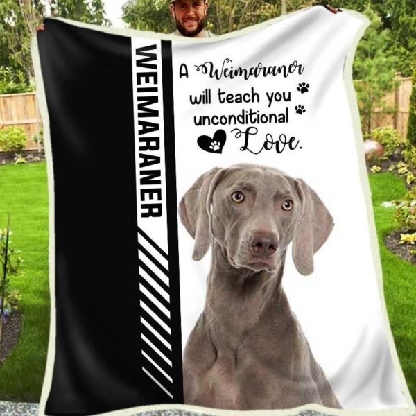 Weimaraner Fleece Blanket Sherpa Blanket