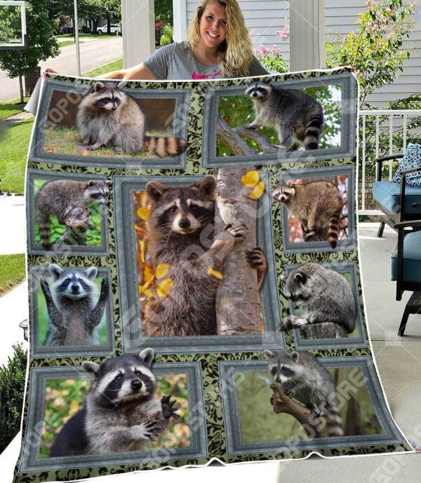 Raccoon Fleece Blanket Sherpa Blanket