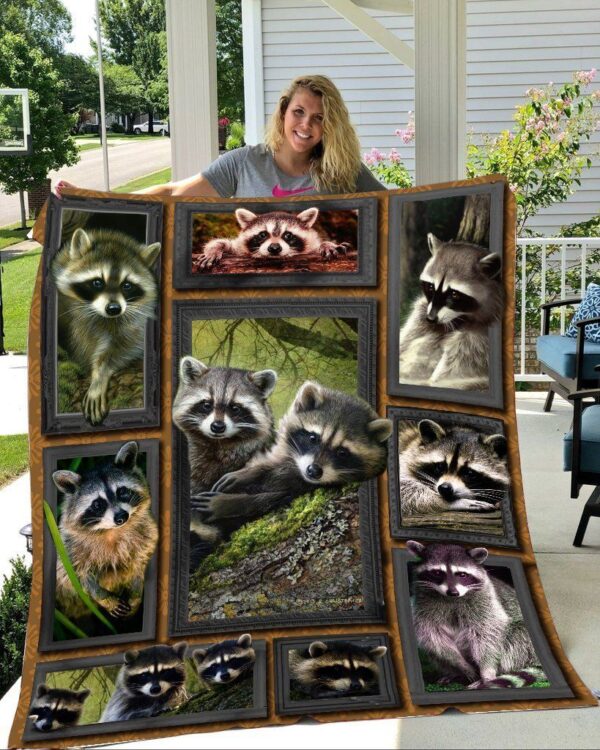 Raccoon Fleece Blanket Sherpa Blanket