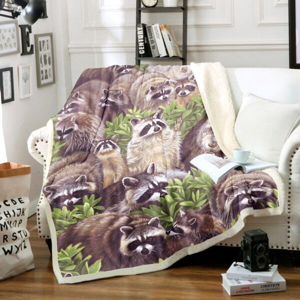 Raccoon Fleece Blanket Sherpa Blanket