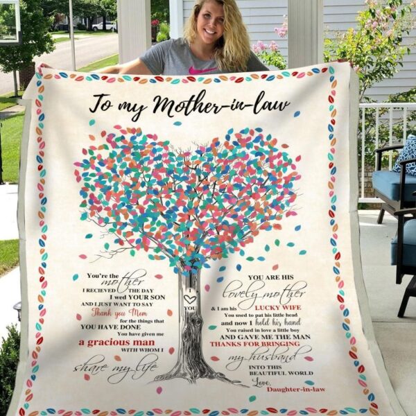 Mother In Law You Are His Lovely Mother Fleece Blanket Sherpa Blanket
