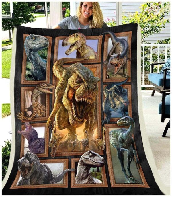 Dinosaur Fleece Blanket Sherpa Blanket