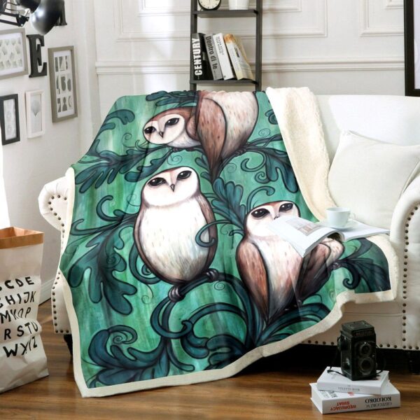 Owl Fleece Blanket Sherpa Blanket