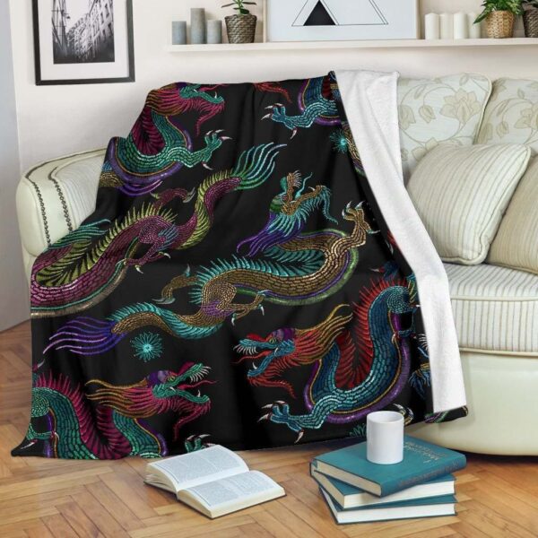Chinese Dragon Fleece Blanket Sherpa Blanket