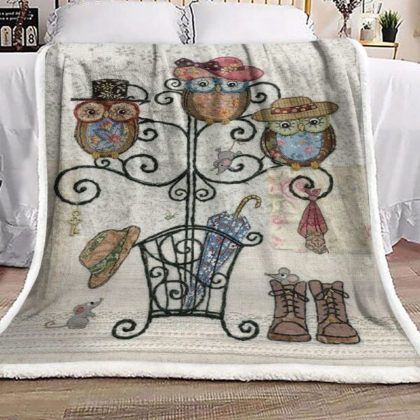 Owl Fleece Blanket Sherpa Blanket