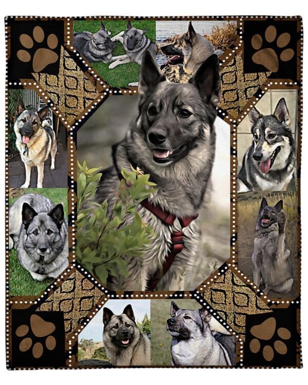 Norwegian Elkhound Picture Fleece Blanket Sherpa Blanket