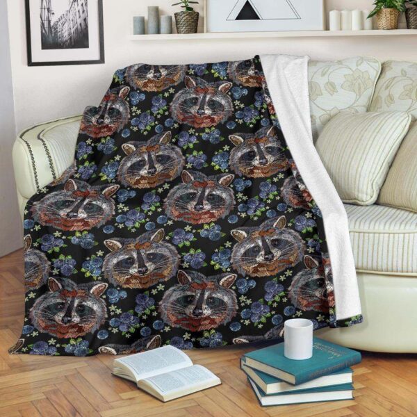 Fruit Raccoon Fleece Blanket Sherpa Blanket