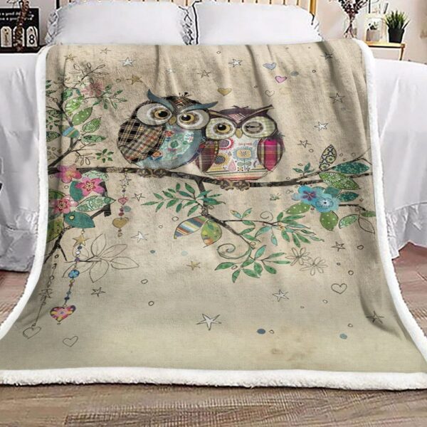 Owl Fleece Blanket Sherpa Blanket