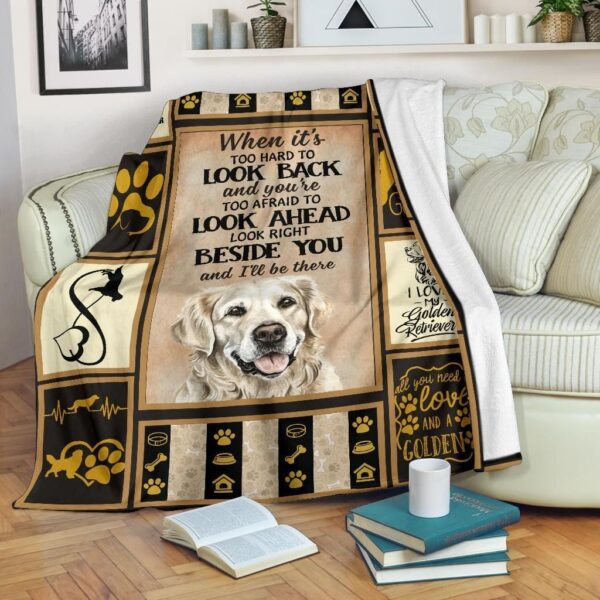 Golden Retriever Will Be There Fleece Blanket Sherpa Blanket