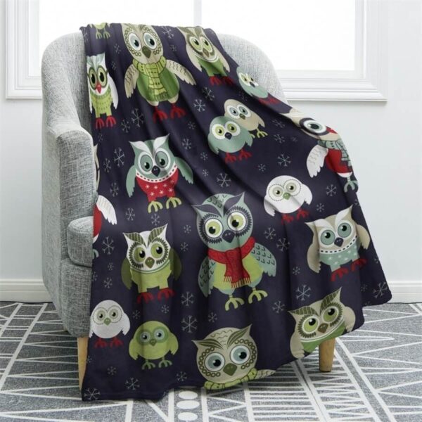 Owl Fleece Blanket Sherpa Blanket