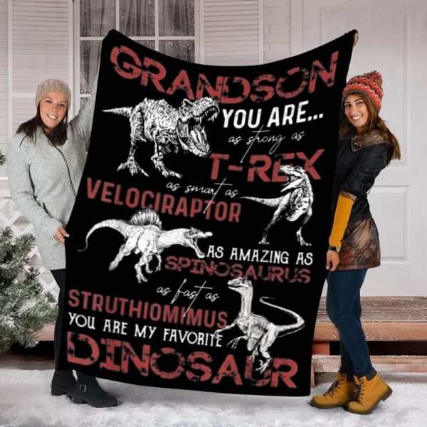 Dinosaur Grandson Fleece Blanket Sherpa Blanket