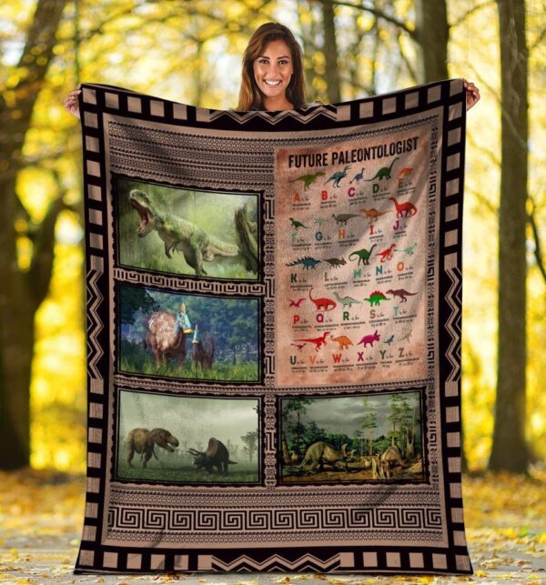 Future Paleontologist Dinosaur Alphabet Fleece Blanket Sherpa Blanket