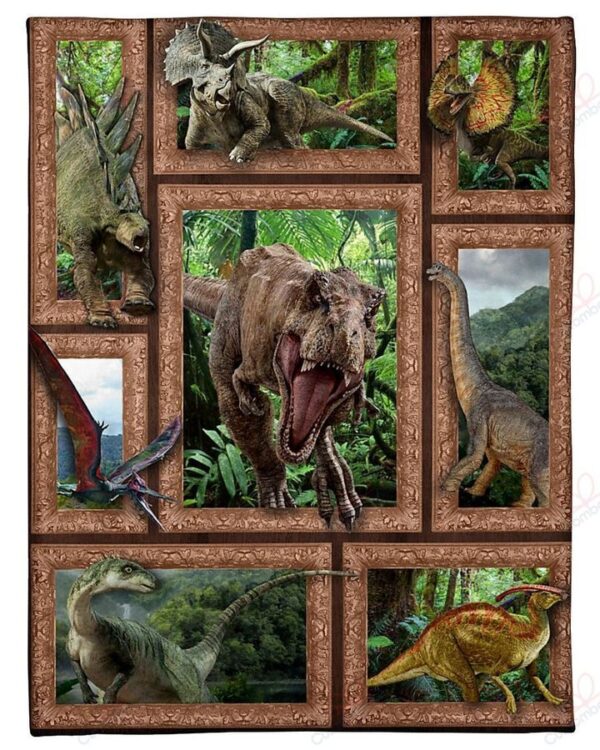 Dinosaur Fleece Blanket Sherpa Blanket