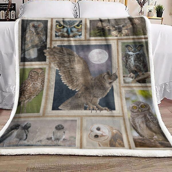 Owl Fleece Blanket Sherpa Blanket