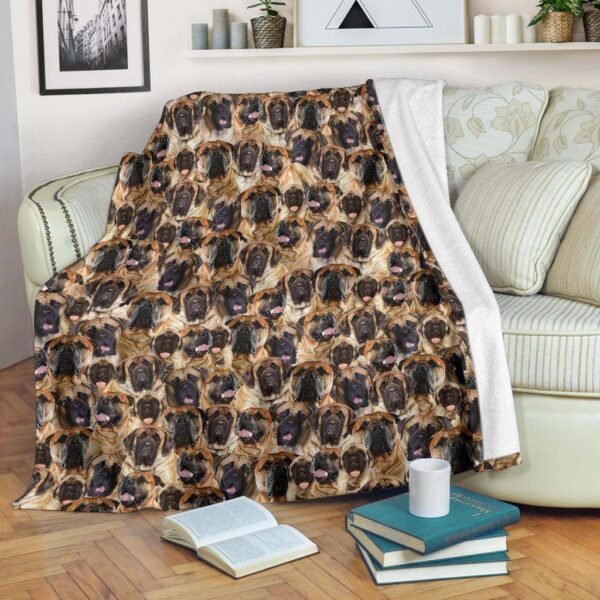 English Mastiff Full Face Fleece Blanket Sherpa Blanket
