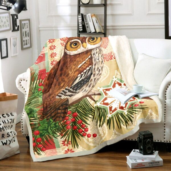 Owl Fleece Blanket Sherpa Blanket