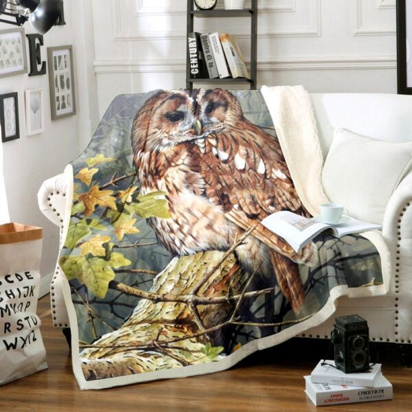 Owl Fleece Blanket Sherpa Blanket