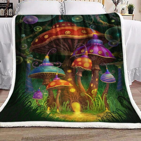 Mushroom Fleece Blanket Sherpa Blanket