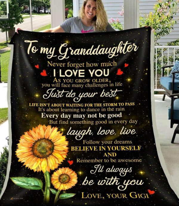 Granddaughter Gigi I'll Always Be With You Fleece Blanket Sherpa Blanket