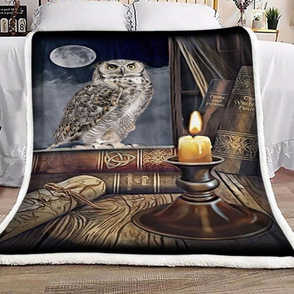 Owl Moonlight Books Candle Fleece Blanket Sherpa Blanket