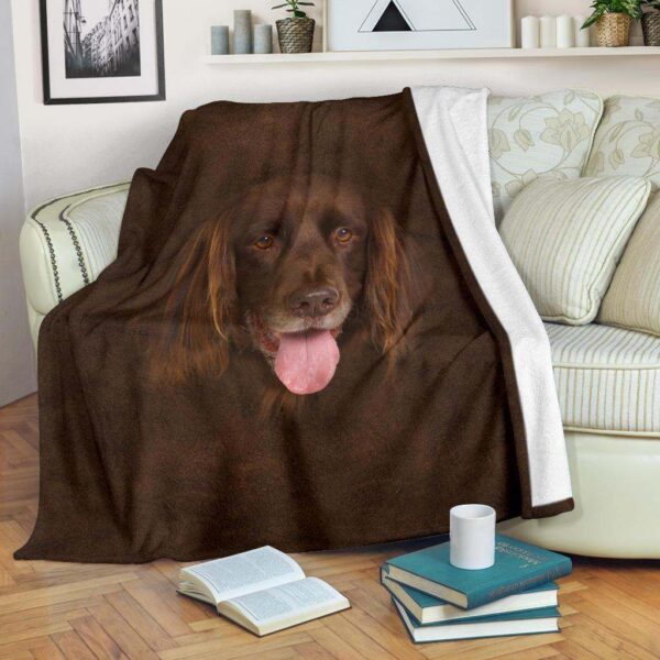 German Longhaired Pointer Face Hair Fleece Blanket Sherpa Blanket