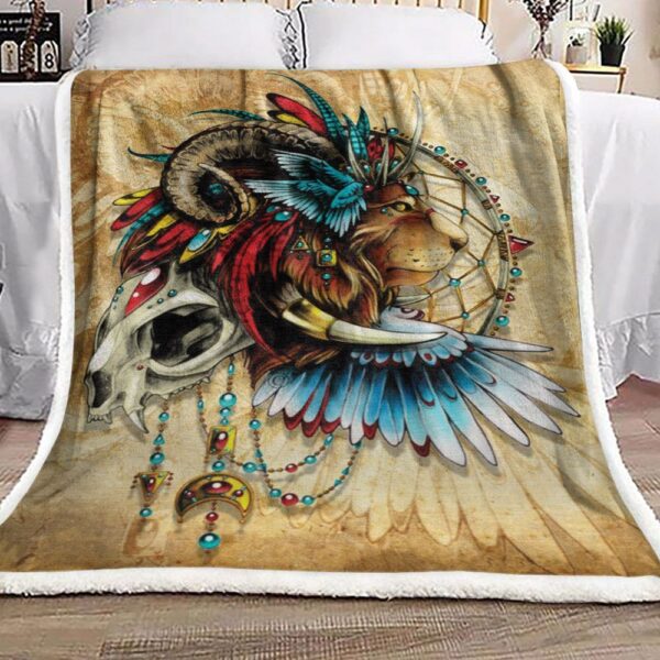 Lion In Cage Fleece Blanket Sherpa Blanket