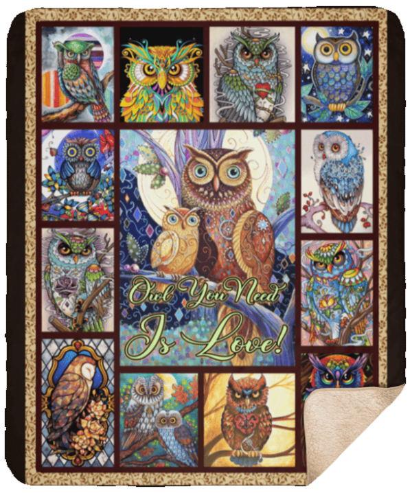 Owl Fleece Blanket Sherpa Blanket