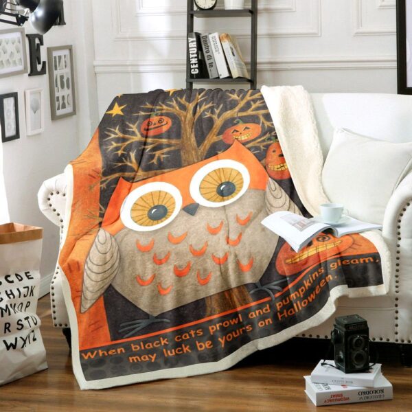 Owl Fleece Blanket Sherpa Blanket