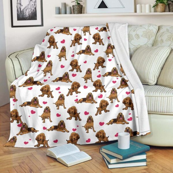 Bloodhound Heart Fleece Blanket Sherpa Blanket