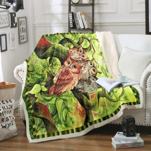 Owl Fleece Blanket Sherpa Blanket