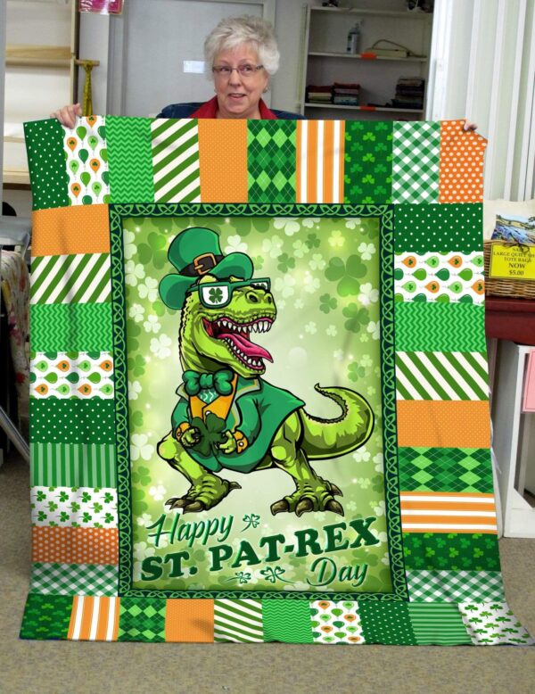 ST Patrick Dinosaur Fleece Blanket Sherpa Blanket