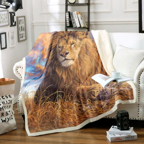 Lion Fleece Blanket Sherpa Blanket